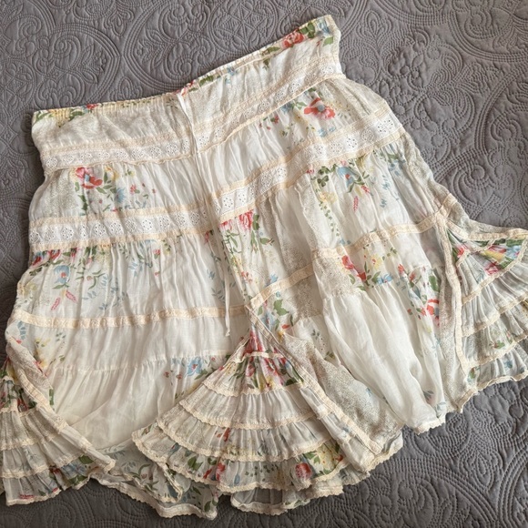Vintage Johnny Was Floral Cream Skirt Sz M🎀 - Picture 3 of 11